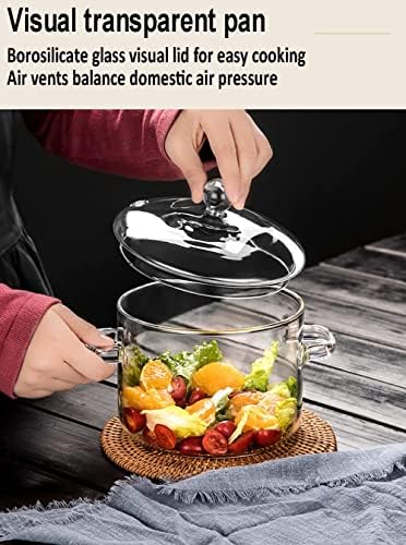 Miecux Glass Saucepan with Cover 2L