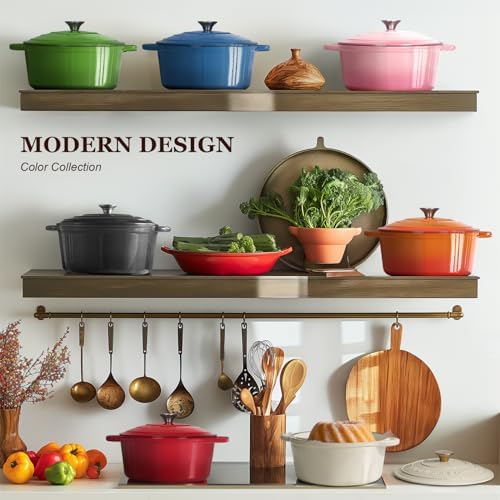 Overmont Enameled Cast Iron Dutch Oven - Perfect for Flavor
