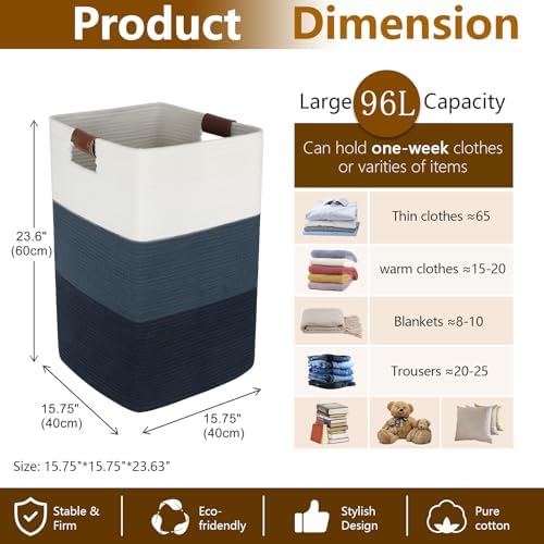 Laundry Hamper Extra Large Gradient Blue