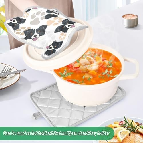 Double Potholder Set Heat-Resistant Oven Mitts