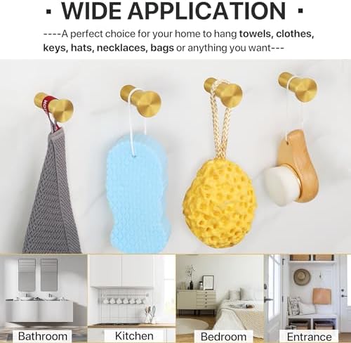Durable Gold Coated Towel Hook for Bathroom Organization