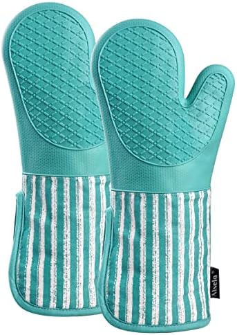 Alselo Silicone Oven Mitts Heat-Resistant Durable and Sure-Grabbing