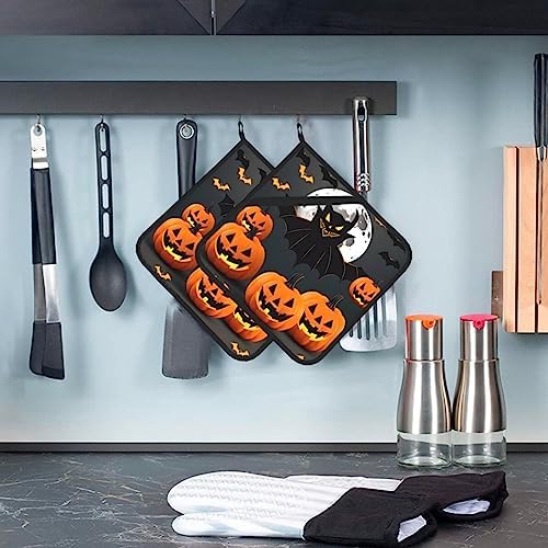 CarXs Halloween Moon Bat Pumpkin Potholder Set