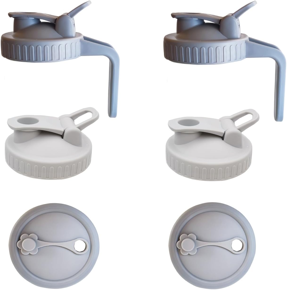 6-Piece Set Handle-Flip Wide-Mouth Mason Jar Lid 86mm LTS