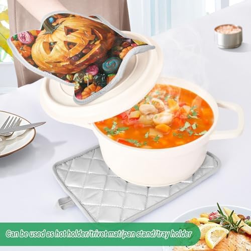 Halloween pumpkin pot holders 2-piece set