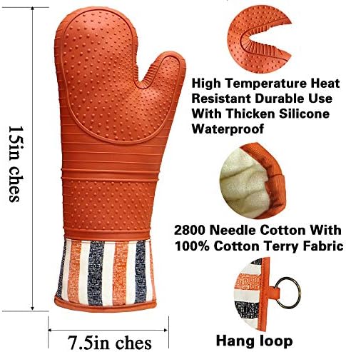 Heat-Resistant Silicone Oven Mitts for Baking