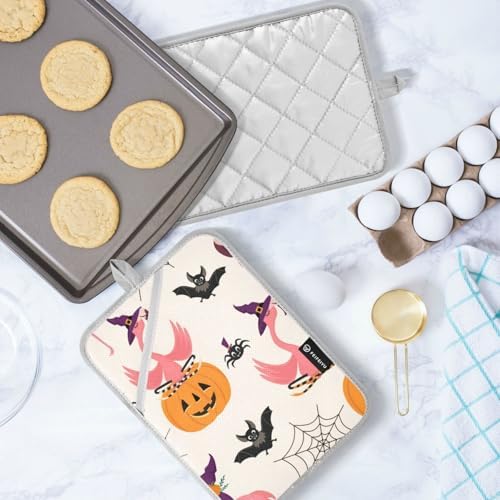 2Pcs Halloween Flamingo Spider Pot Holder Set