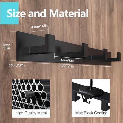 STKYGOOD Coats Hangedentryway bathroom bedroom Matt Black Heavy Duty 44 lbs Capacity