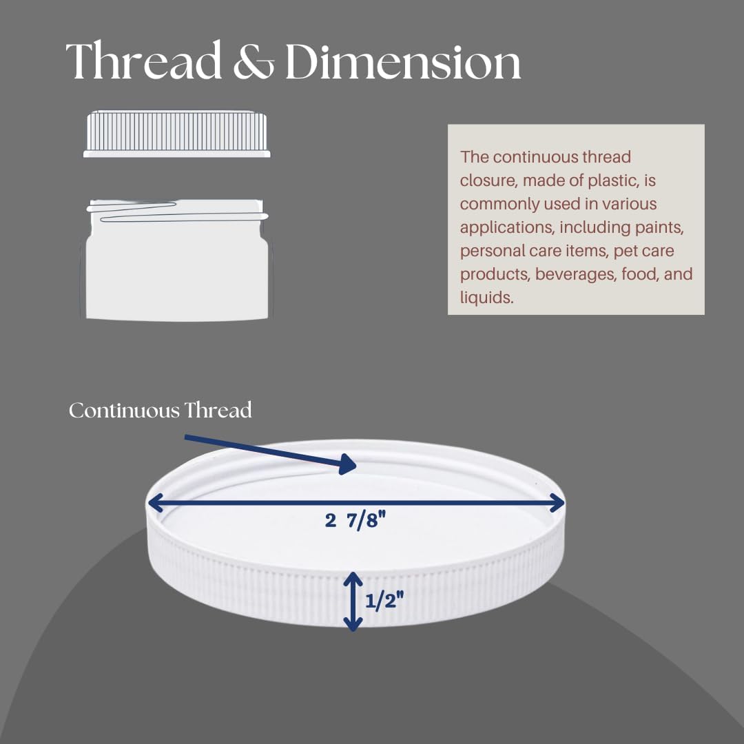 Secure Storage Jar Lids White 3-Pack