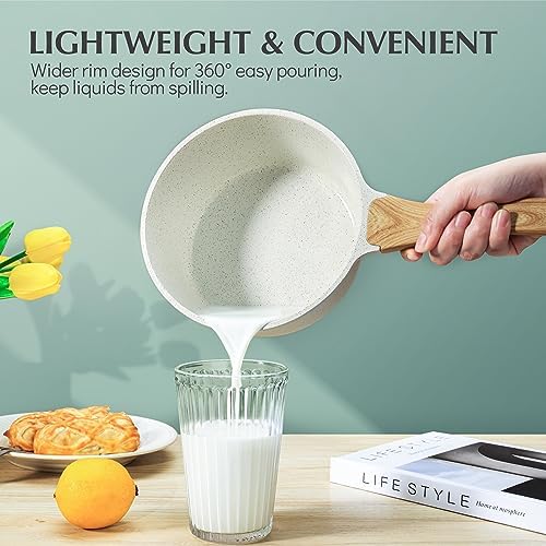 2 Quart Nonstick Ceramic Saucepan with Lid