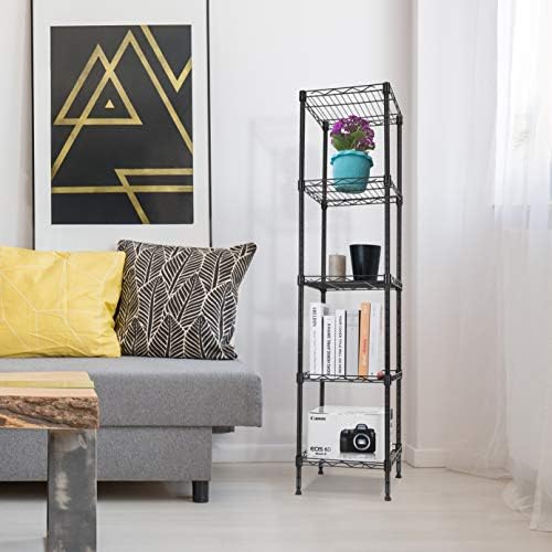 Strong HelperGIOTORENT 5-Tier Metal Shelf Black
