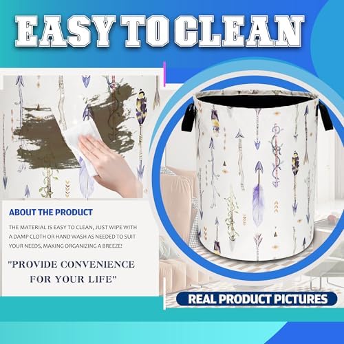Tribal Feather Arrows Foldable Laundry Basket with Handle