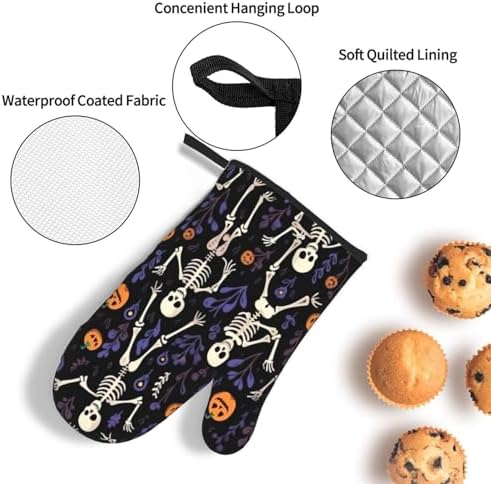 Premium Heat-Resistant Oven Mitts with Secure Grip for Kitchen Grilling