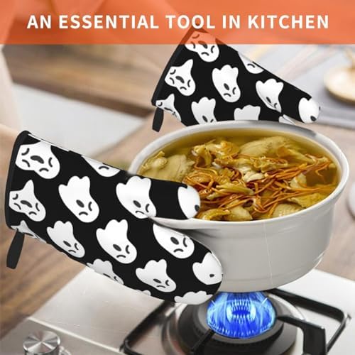 WURTON Halloween Ghost Heat Resistant Oven Mitts Set