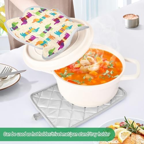 Colorful Dog Potholder Set for Kitchen Safety