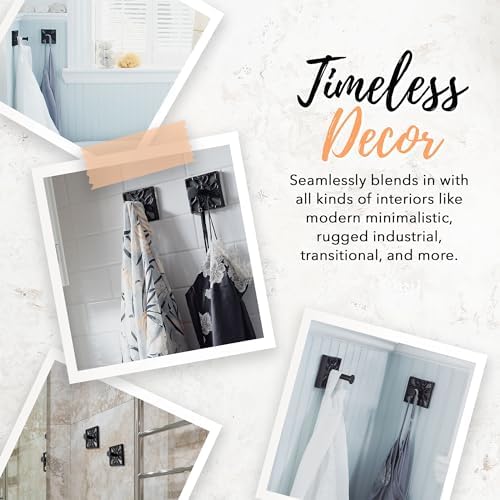 Autumn Alley Black Bath Towel robe hook