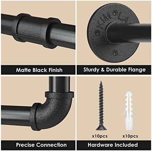 Wall Mounted Clothes Rack Industrial Pipe 384in Heavy Duty