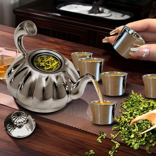 Pumpkin-Style Stainless Steel Tea Kettle Small Durable for Coffee Tea