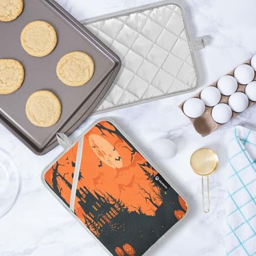 KLUVIO Halloween-Style Heat-Resistant Potholders Set of 2