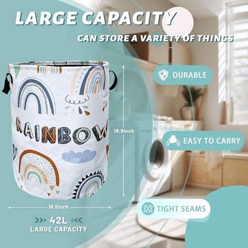 Cute Rainbow Functional Laundry Basket