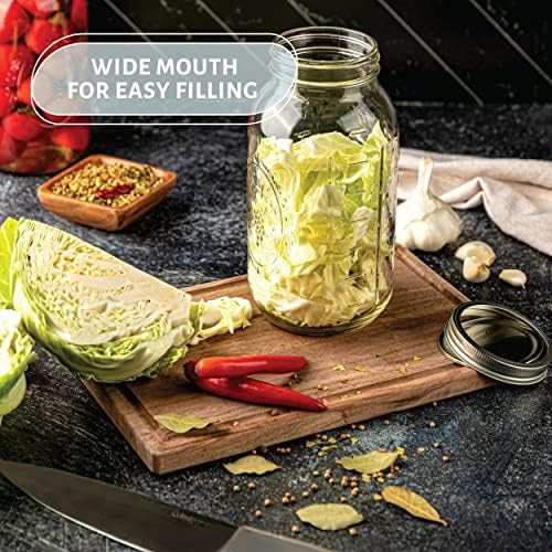 KITCHENTOOLZ Wide Mouth Mason Jars Set of 2