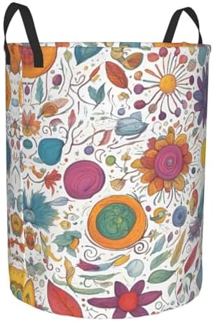 Colorful Feather Pattern Oxford Cloth Laundry Basket