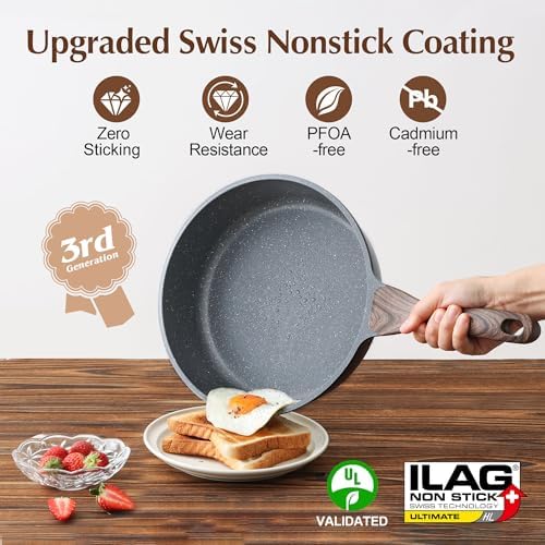 SENSARTEStay-Cool Deep-Frying Pan with Non-Stick Surface 10-Inch