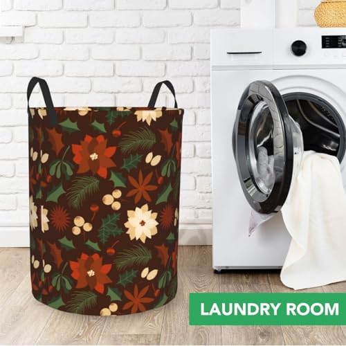 Waterproof Christmas Clothes Hamper with Handles for Laundry Room Bathroom Storage