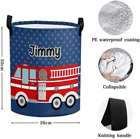 Personalized Fire Truck Laundry Hamper