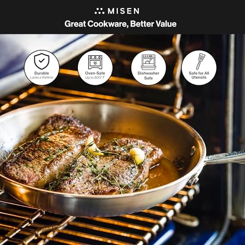 Misen 5-Ply Stainless Steel 12 Fry Pan induction oven ready