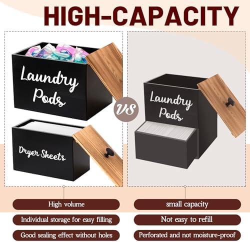 3-Piece Laundry Storage Set Space-Saving Wooden Holder with Scent Booster