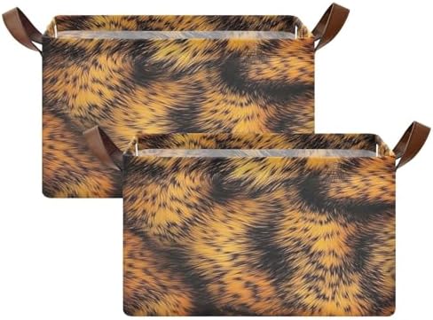 Big Leopard Dresser Storage Basket - Collapsible Waterproof