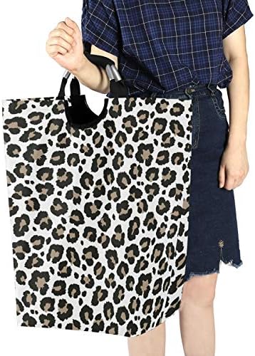 ALAZA Style Gray Leopard Collapsible Laundry Hamper Basket