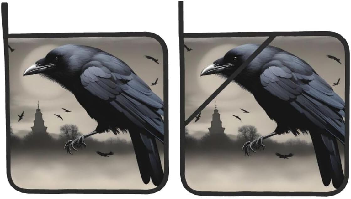 lsiulus Night Crow Potholders 2-Pack