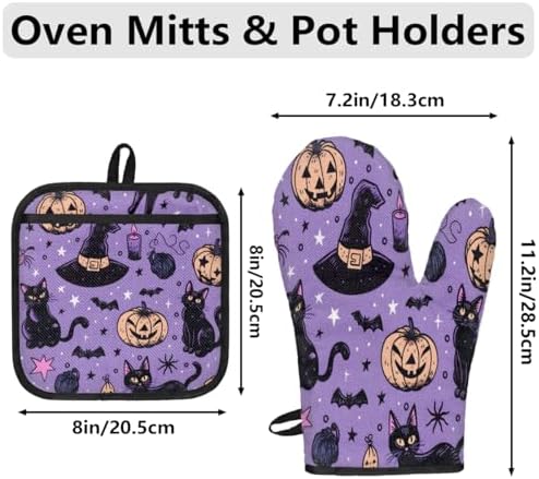 Halloween Oven Mitts Pot Holders 3pc Set