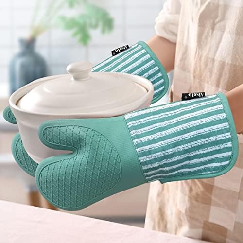 Alselo Silicone Oven Mitts Heat-Resistant Durable and Sure-Grabbing