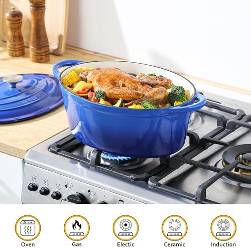 Velaze 75 QT Enameled Dutch Oven with Lid and Handles