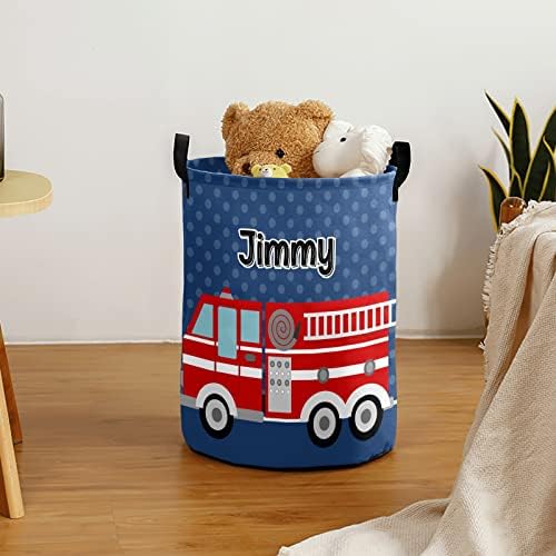 Personalized Fire Truck Laundry Hamper