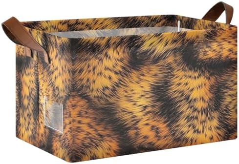 Big Leopard Dresser Storage Basket - Collapsible Waterproof