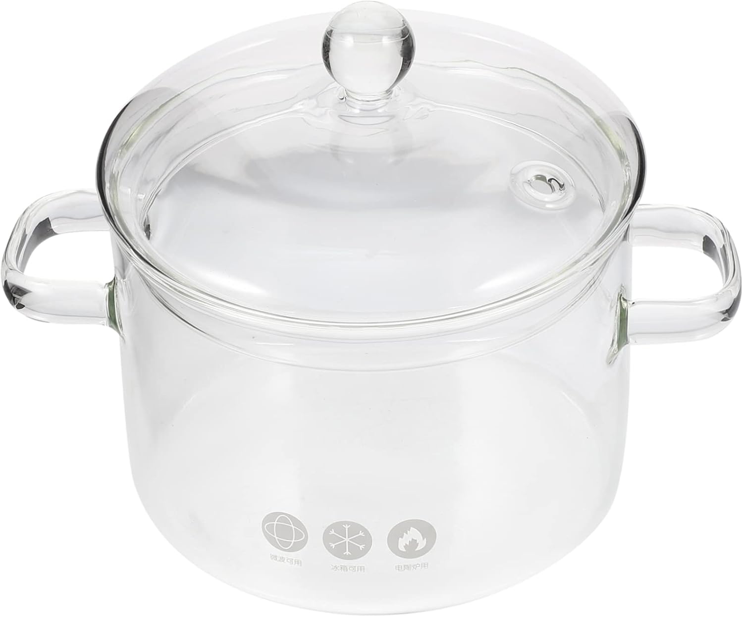 High Borosilicate Glass Stockpot with Double Handles and Lid