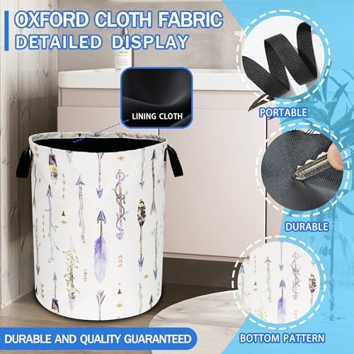 Tribal Feather Arrows Foldable Laundry Basket with Handle