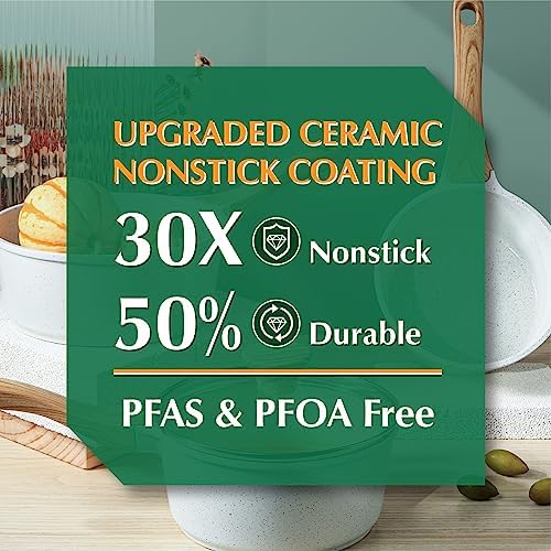 2 Quart Nonstick Ceramic Saucepan with Lid