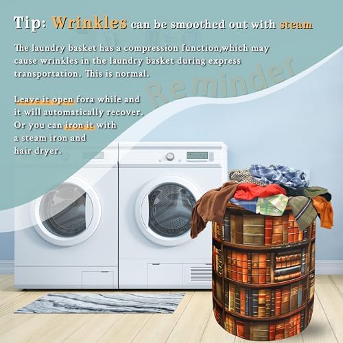 Retro Wooden Bookshelf Laundry Hamper Organizing Storage Bucket