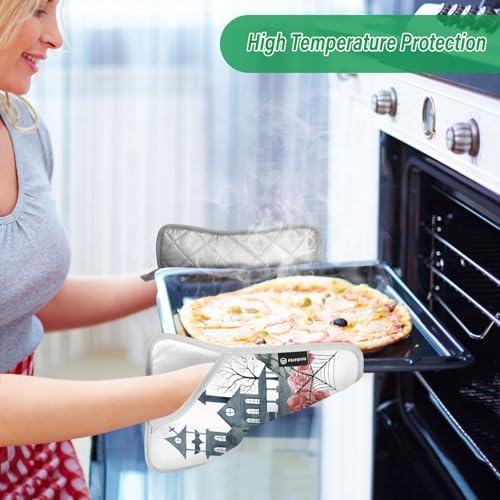 Rose Halloween Heat-Resistant Kitchen Potholders 2 Pack