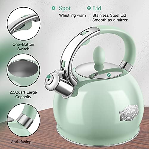 Rettberg 264 Quart Stovetop Tea Kettle with Whistle