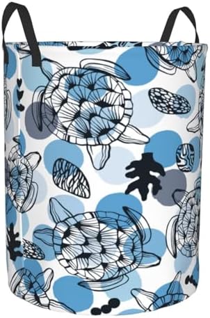 Seawurtles Circular Hamper Clothes Storage Bucket - Durable Compact Storage Solution