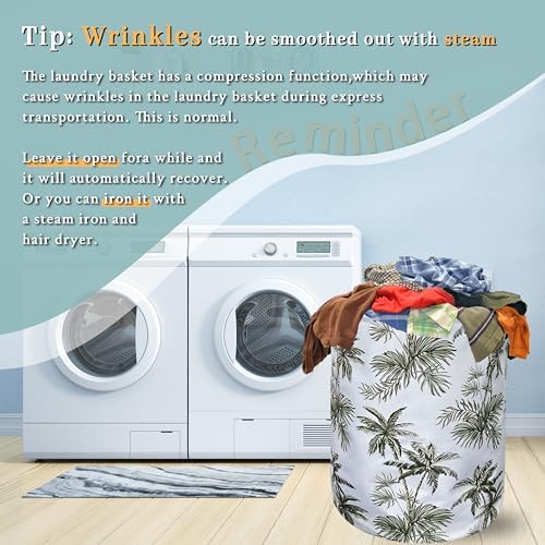 SE Lindons Tropical Palm Tree Laundry Basket - Lightweight Durable