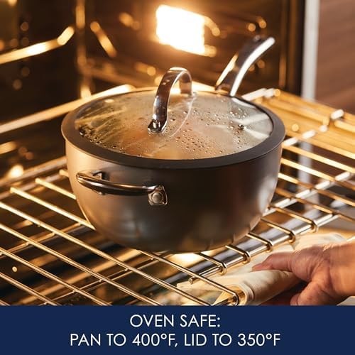 Rachael Ray Cook Create 45 Quart Hard Anodized Nonstick Saucepan with Lid