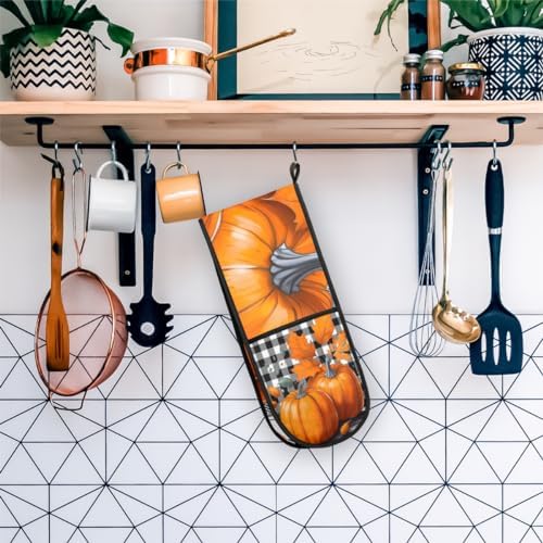 Halloween Halloween Plastic pumpkin checkered double ovenmitts