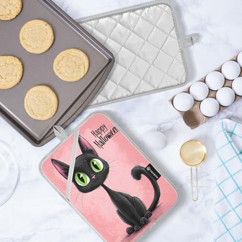 Halloween Cute Black Cat Pot Holders 2 Pcs